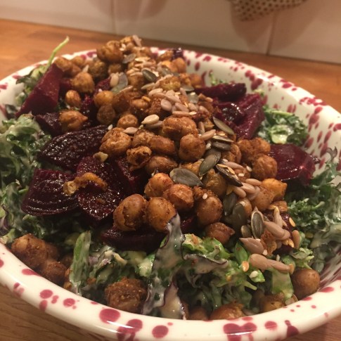 Garlicky Kale and Chickpea Salad